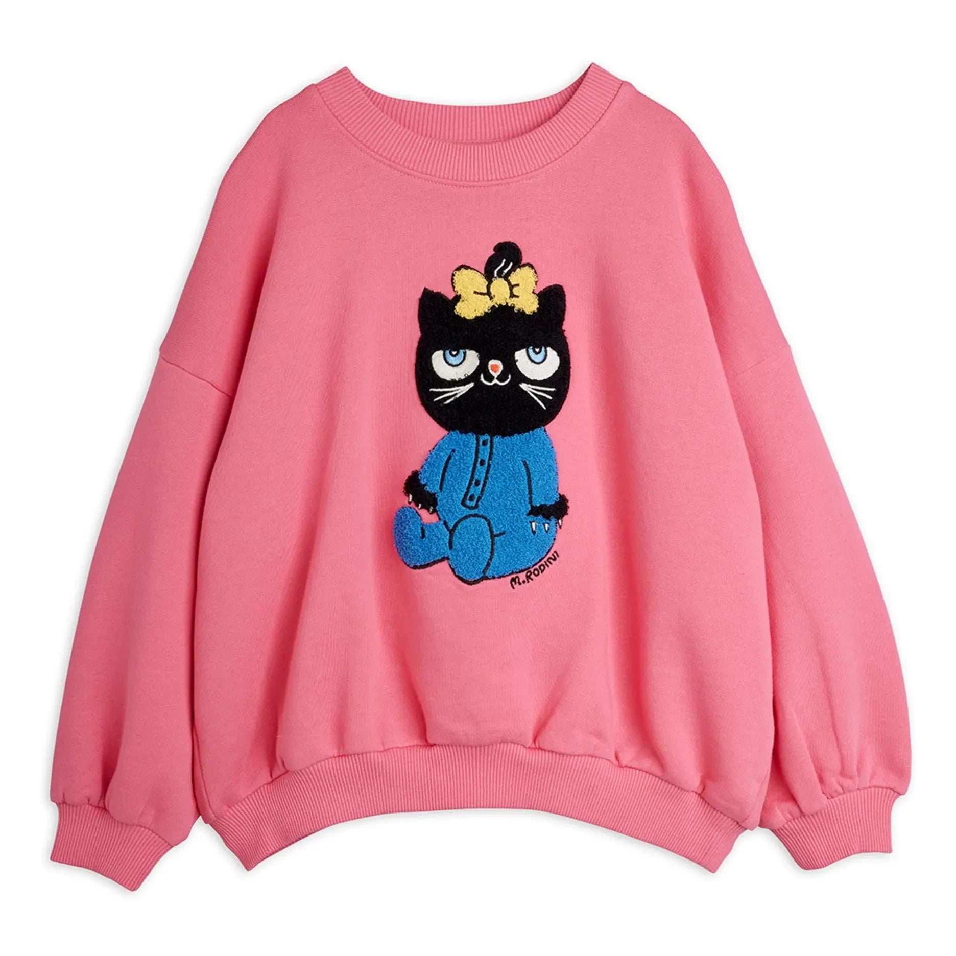 Mini Rodini - Sudadera Gato Algodón Orgánico | Rosa