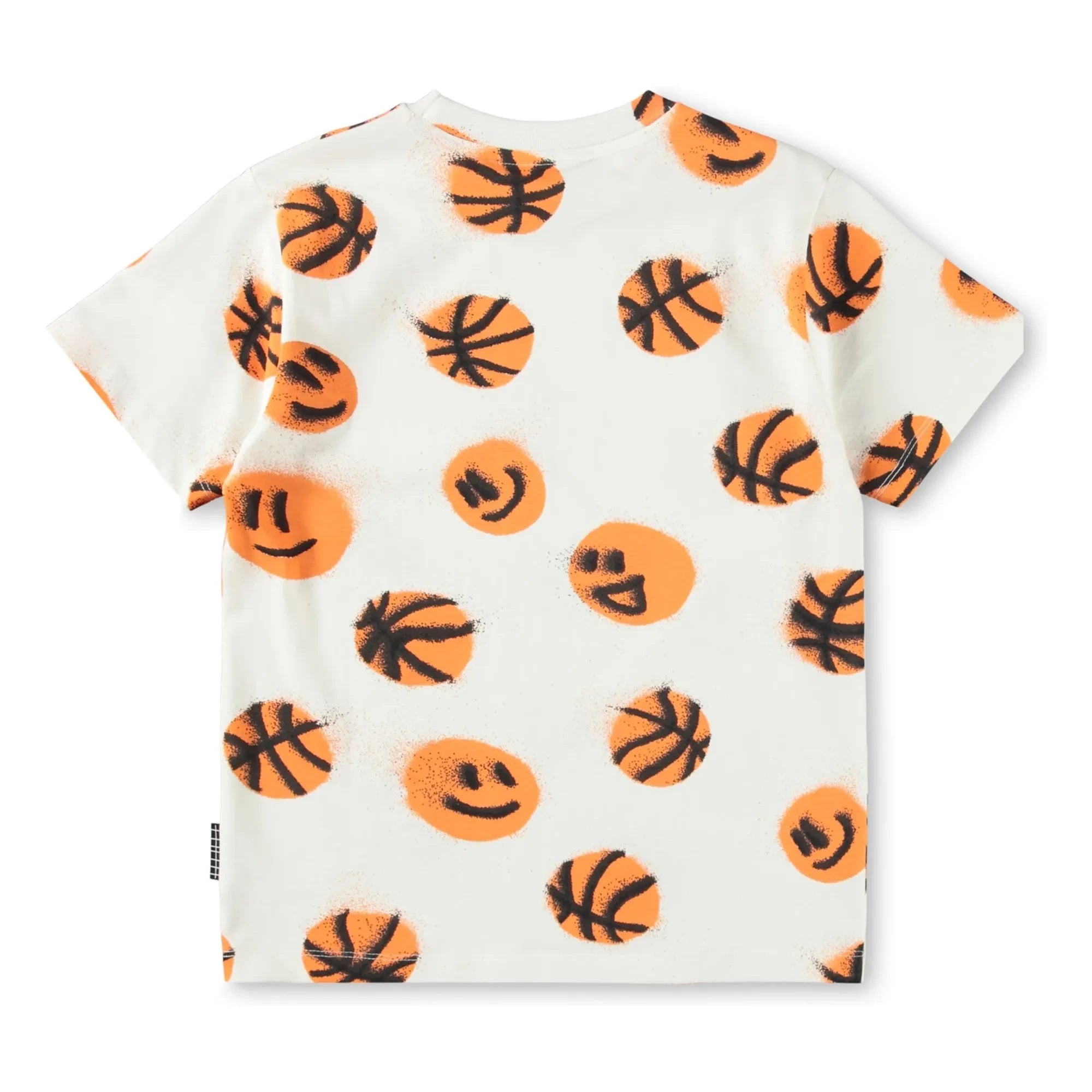 Molo - Camiseta de algodón orgánico con diseño de baloncesto Riley | Blanco