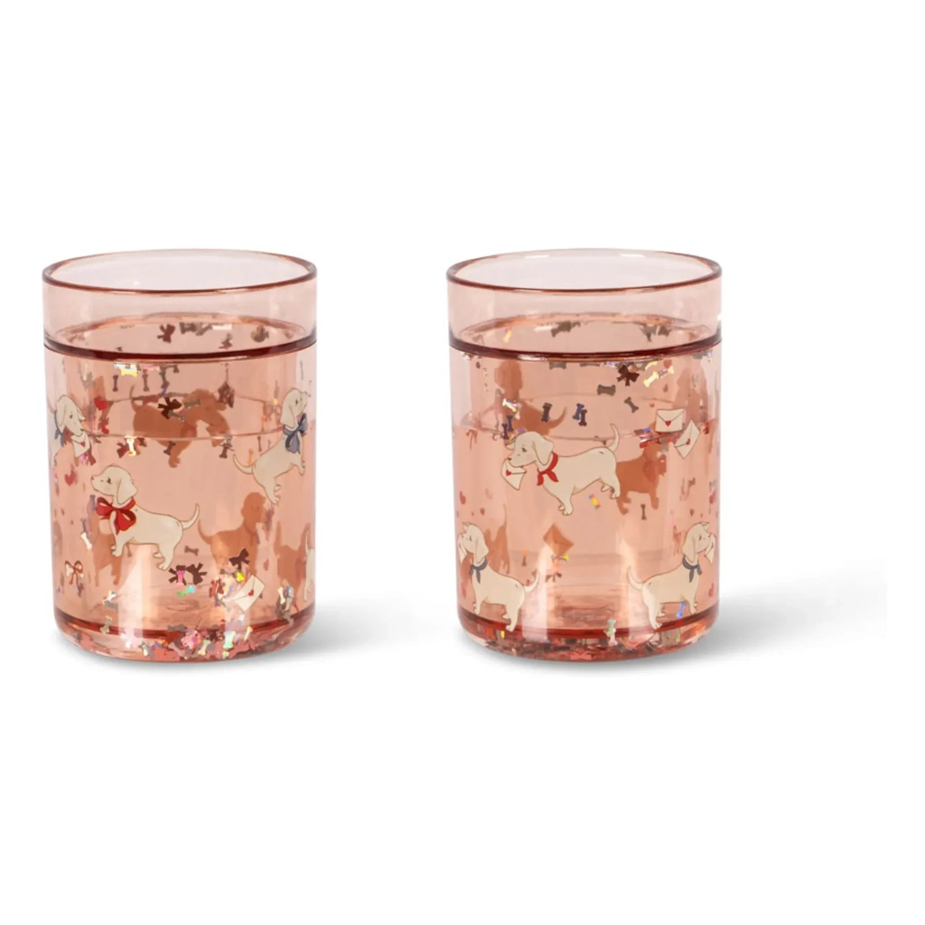 Konges Sløjd - Vasos con purpurina Woof - Set de 2 | Rosa