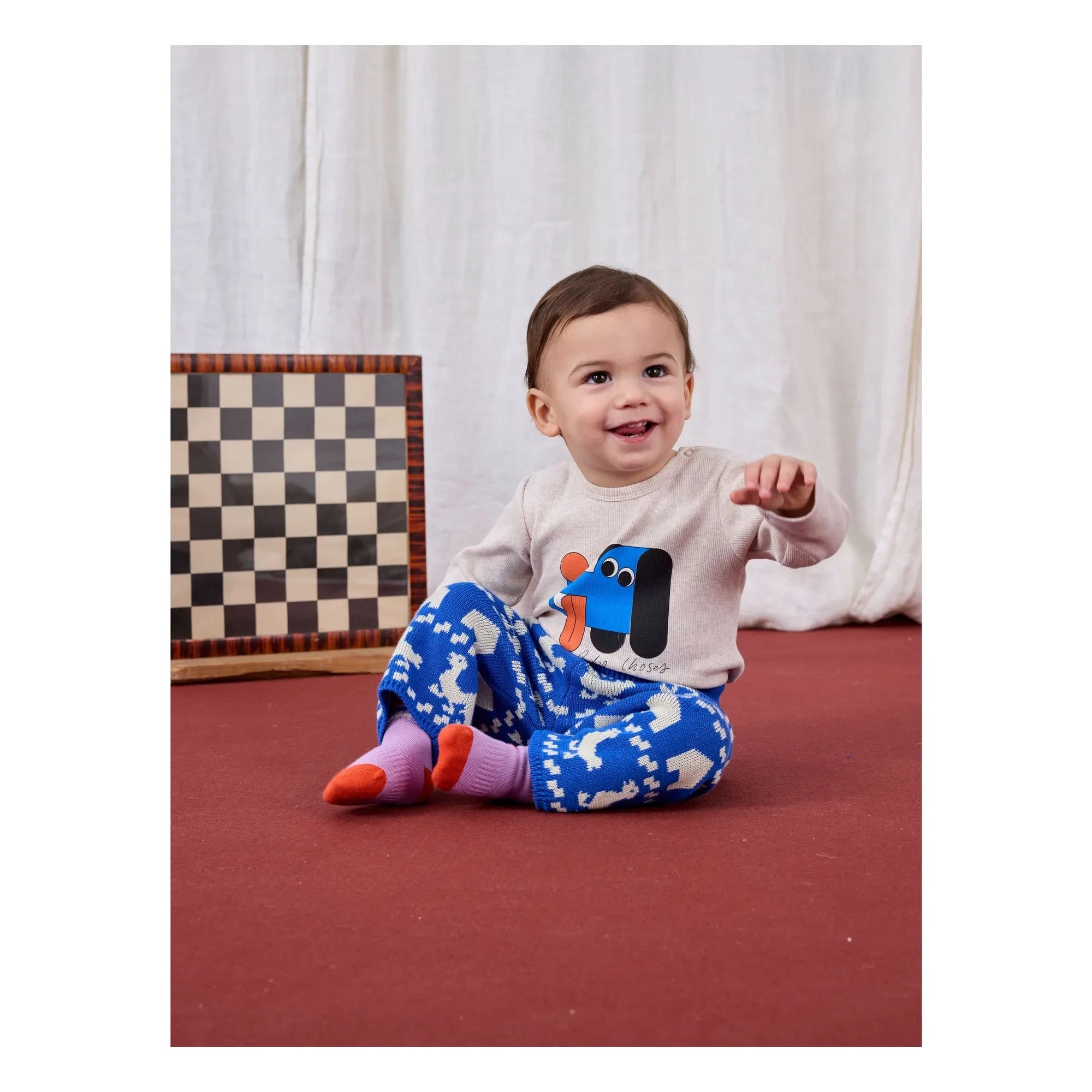 Bobo Choses - Pantalón Vaquero de Algodón Orgánico con Estampado de Granja | Azul