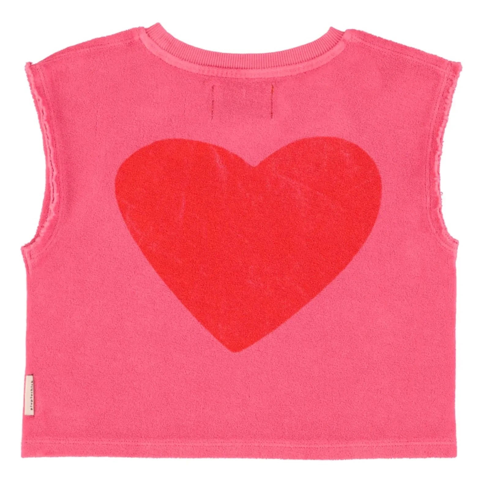 Piupiuchick - Camiseta sin mangas de esponja de algodón orgánico Love | Fucsia
