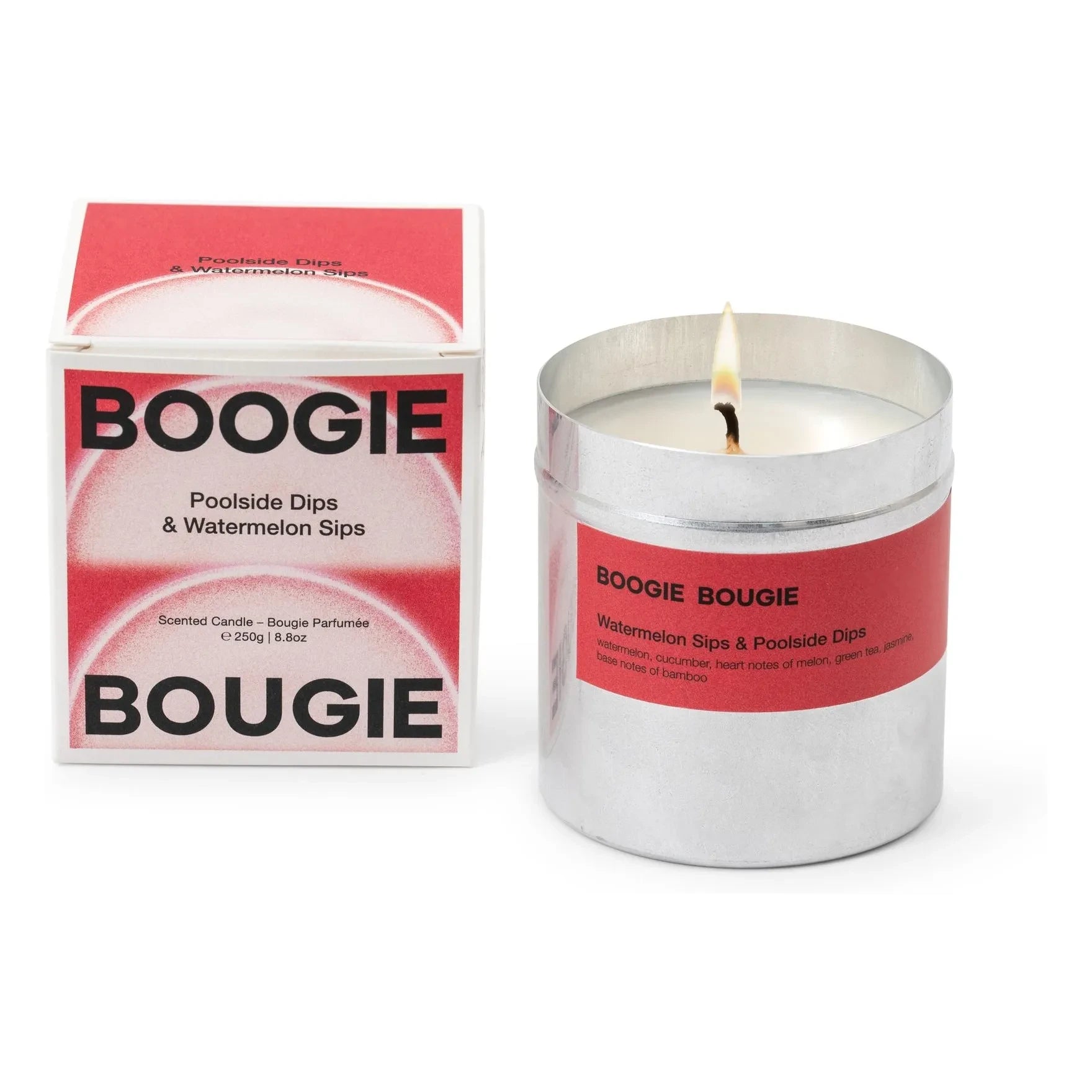 Vela de Boogie Bougie - Bocados de sandía y aperitivos junto a la piscina