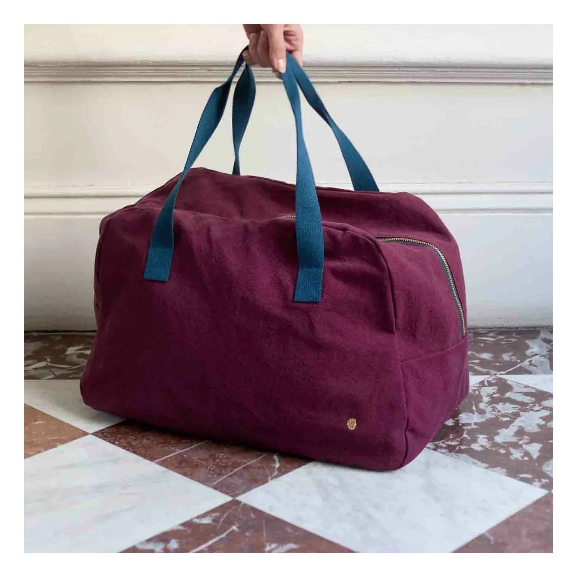 La cerise sur le gâteau - Bolsa de fin de semana Iona de algodón orgánico | Burdeos