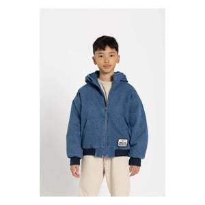 Hundred Pieces - Chaqueta con capucha de denim mate | Azul denim