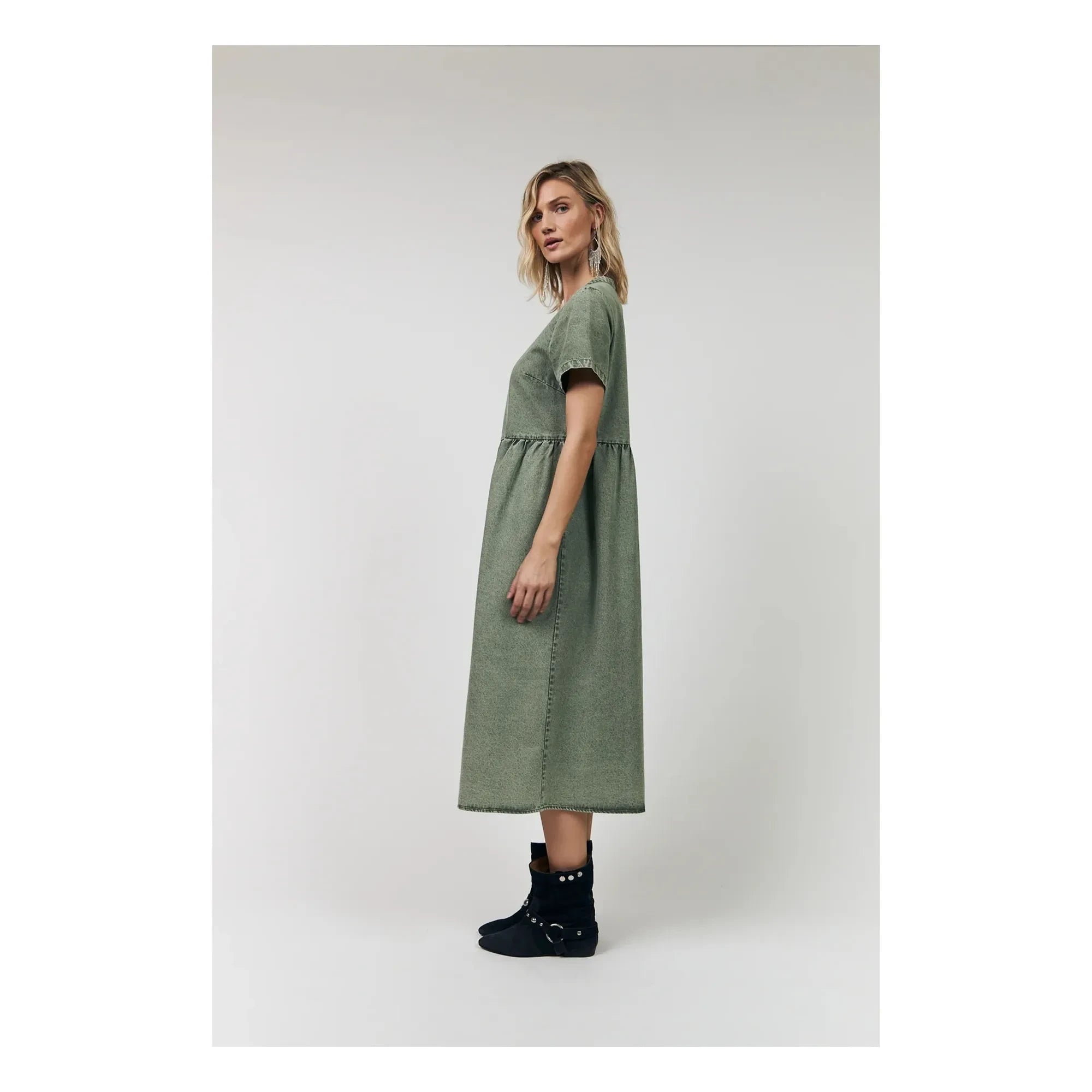Lollys Laundry - Vestido de algodón Aliya | Caqui