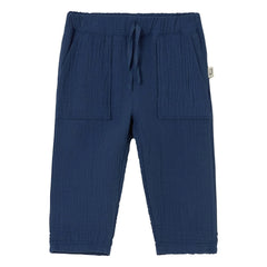Cozmo - Pantalones de Gasa de Algodón Mario | Azul Marino