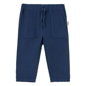Cozmo - Pantalones de Gasa de Algodón Mario | Azul Marino