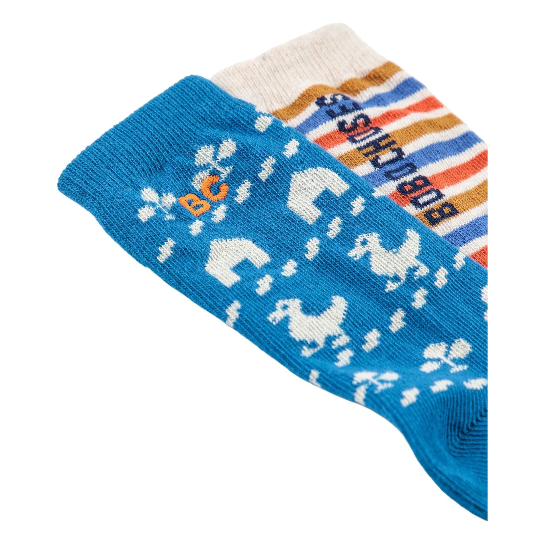 Bobo Choses - Set de 2 pares de calcetines de algodón orgánico a rayas | Azul