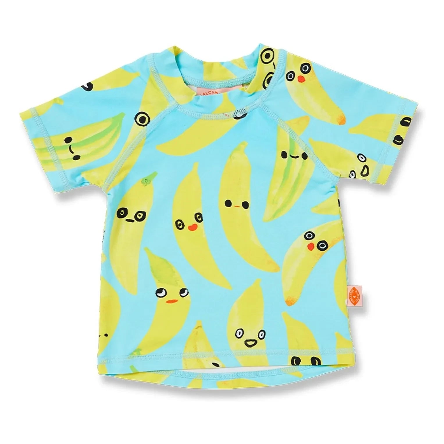Halcyon Nights - Camiseta de baño anti-UV Banana de Fibras Recicladas | Turquesa