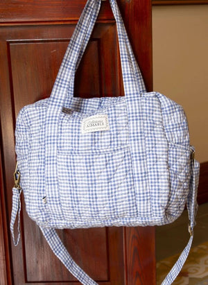 Editions Aimable - Suzanne Bolsa de Cuidado para Bebés | Vichy Azul Algodón