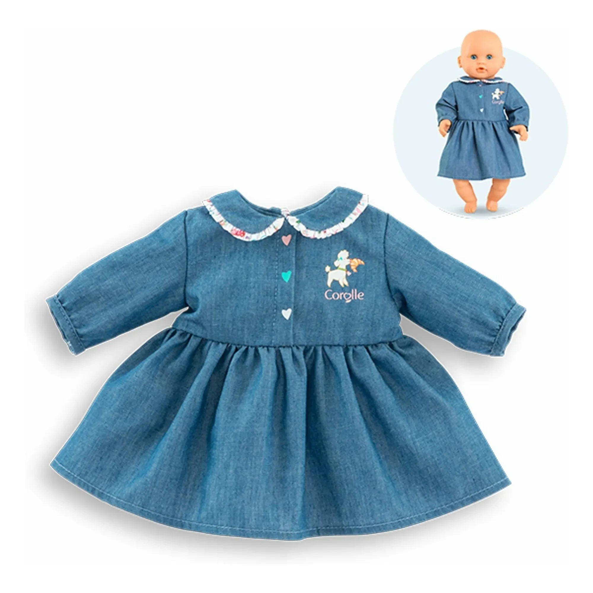 Corolle - Vestido para muñeca de 30 cm Un week-end à Paris | Azul denim