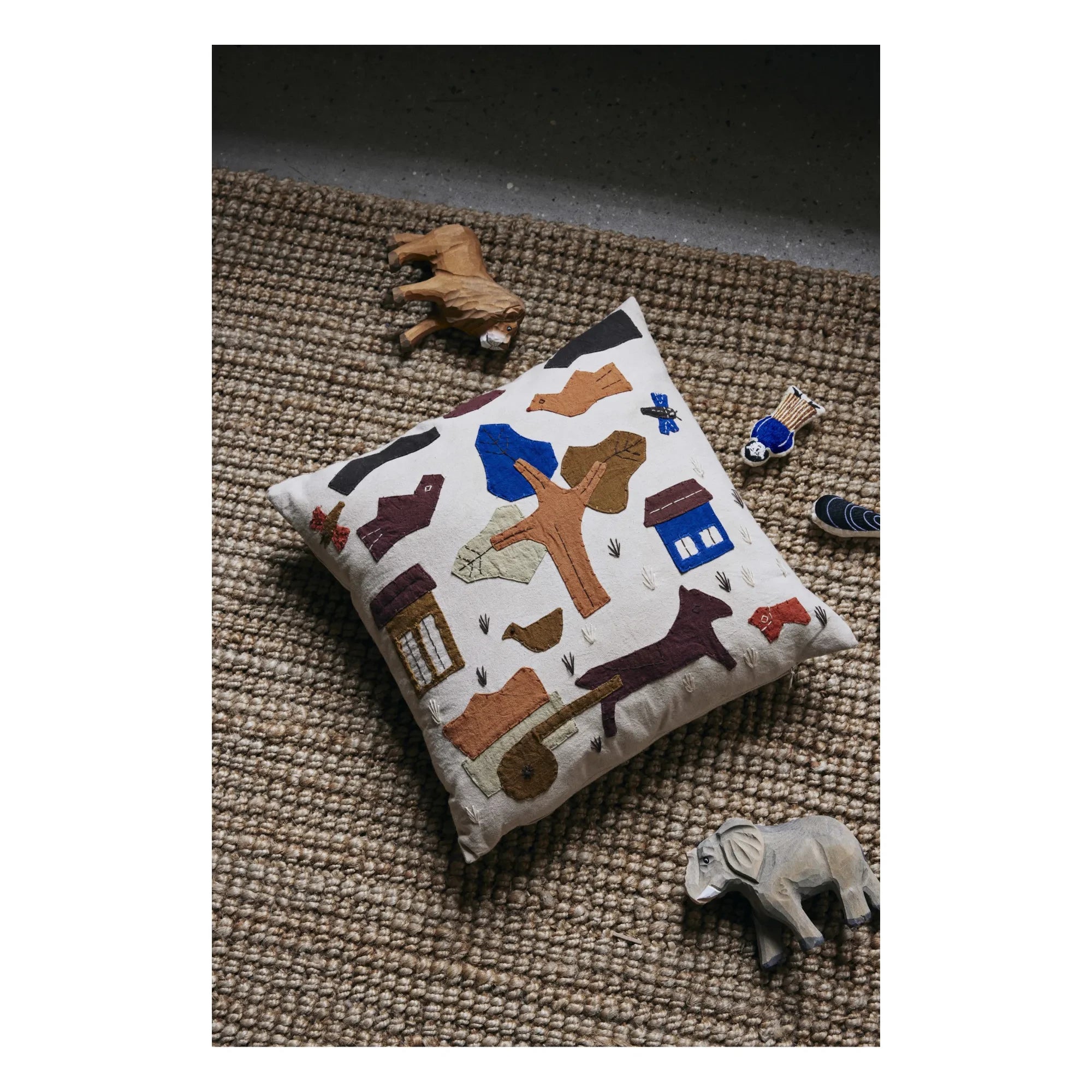 Ferm Living Kids - Cojín Village | Blanco roto
