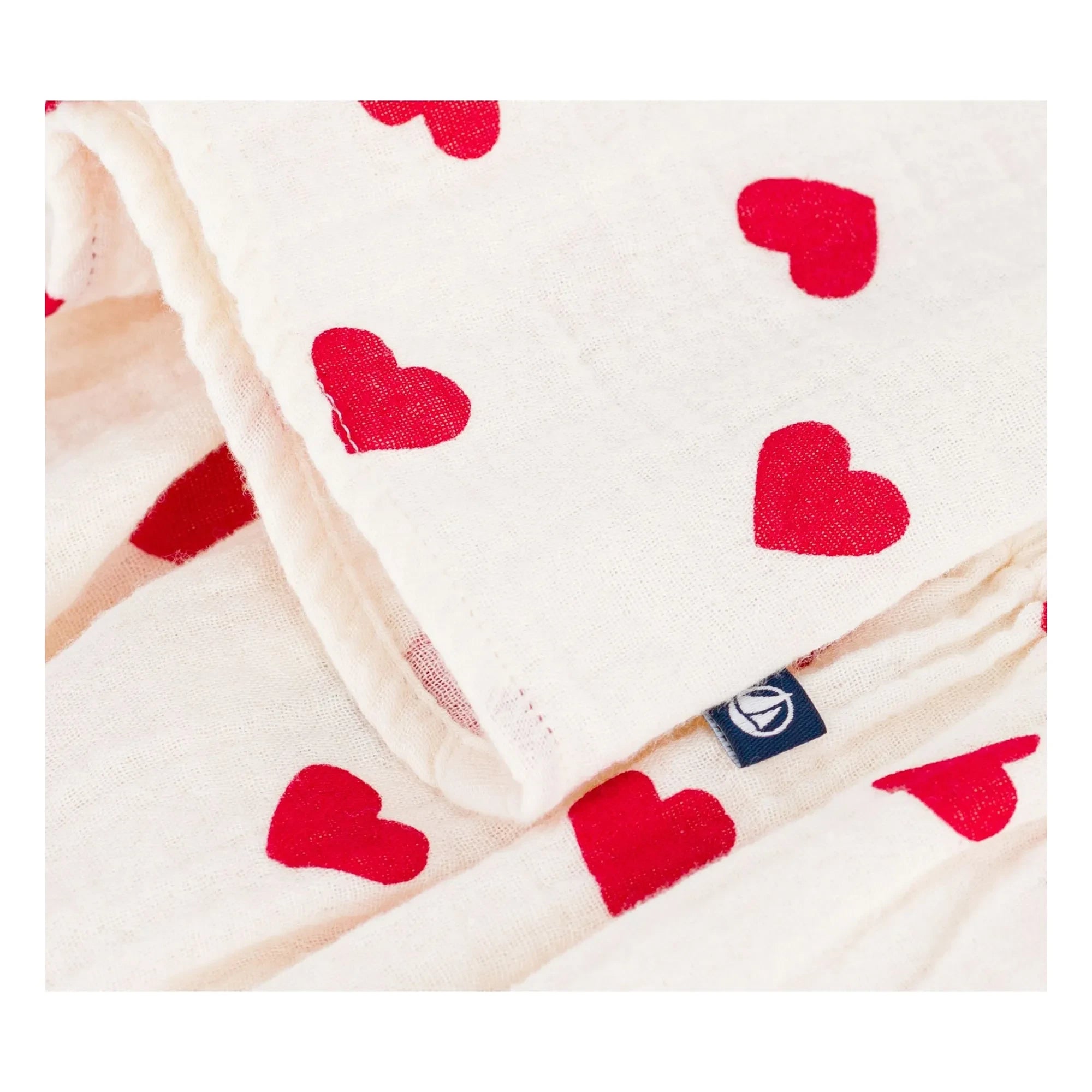 Petit Bateau - Conjunto de vestido de gasa de algodón orgánico con corazón y braguita | Crudo