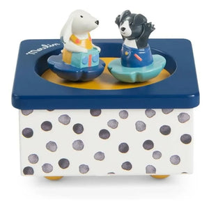 Moulin Roty - Caja de música Puce and Pilou | Azul