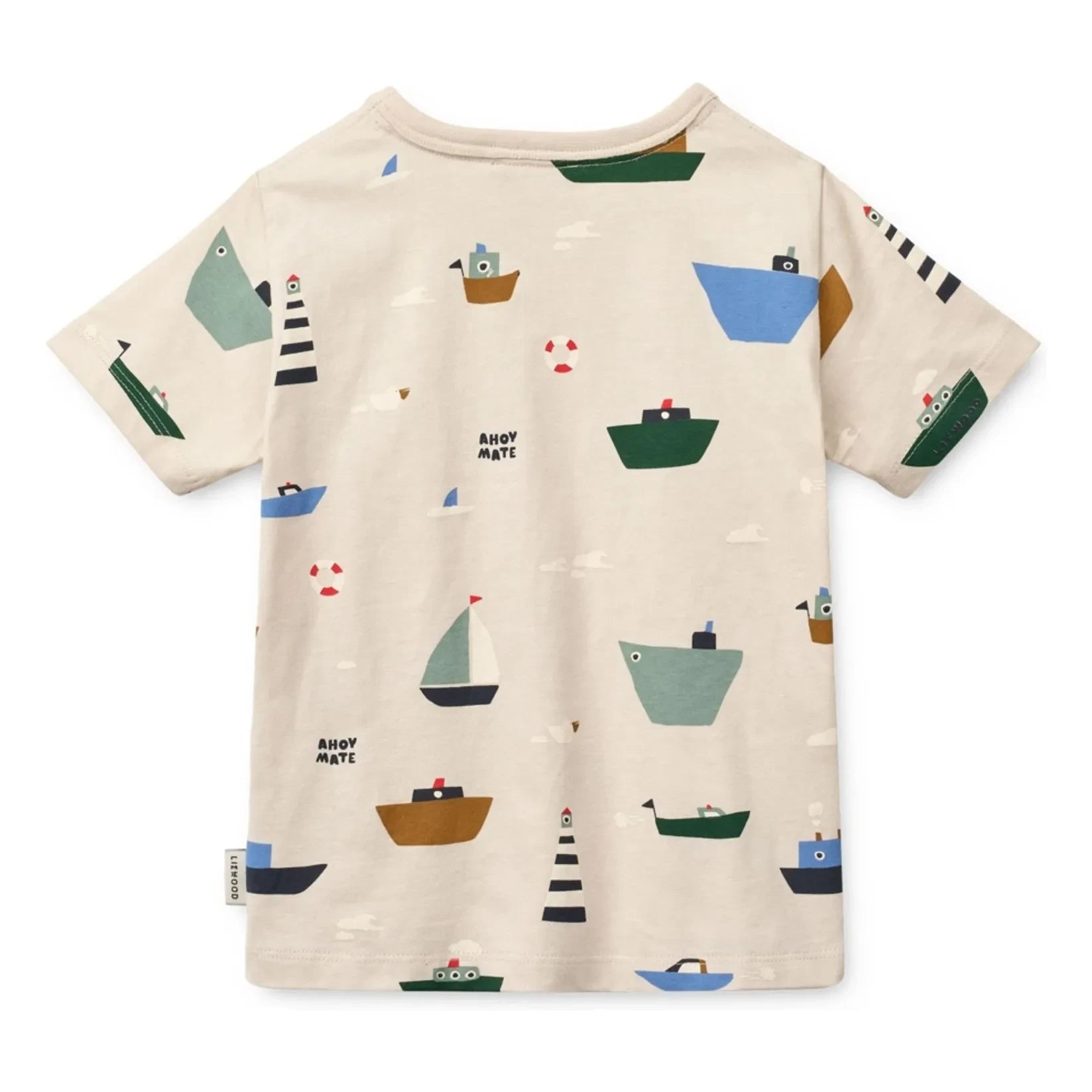 Liewood - Camiseta Apia Bateaux de algodón orgánico | Beige