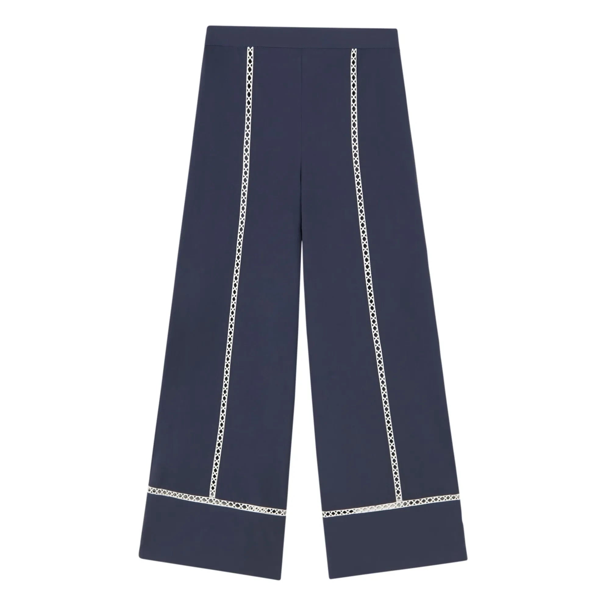The Tiny Big Sister - Pantalón de Algodón de Corte Ancho | Azul Marino