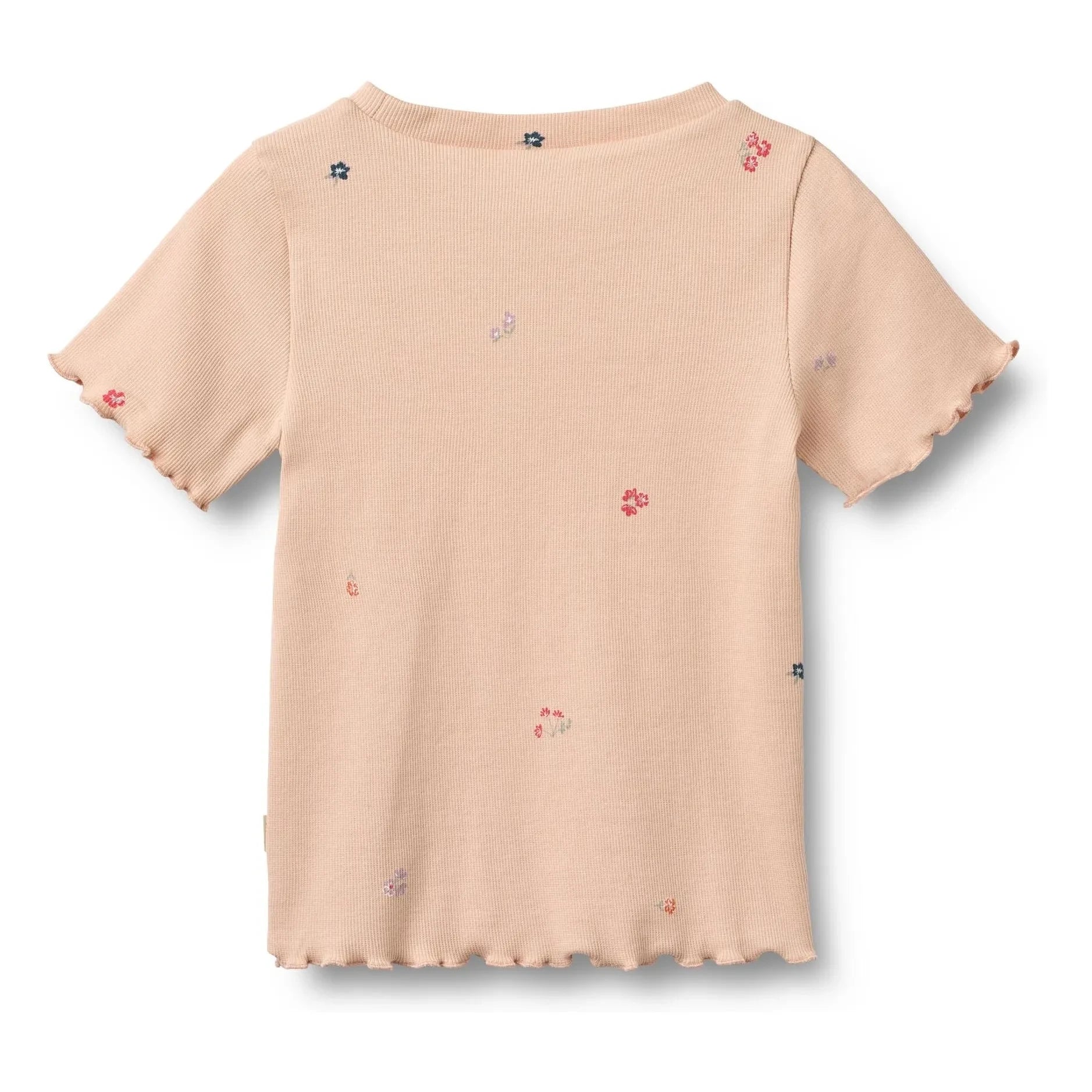 Wheat - Alicia Camiseta de Canalé Algodón Orgánico Flores | Melocotón