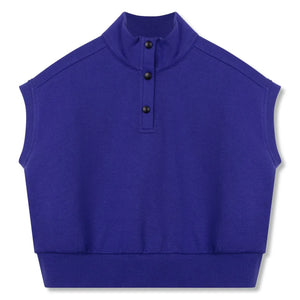 Wynken - Düz Kolsuz Sweatshirt | Mavi