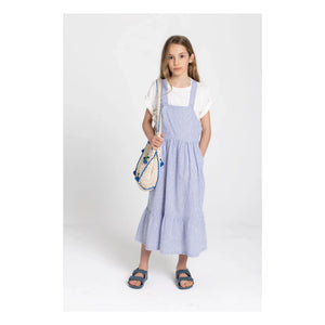 Smallable Kid - Vestido con peto de rayas Pia | Azul real