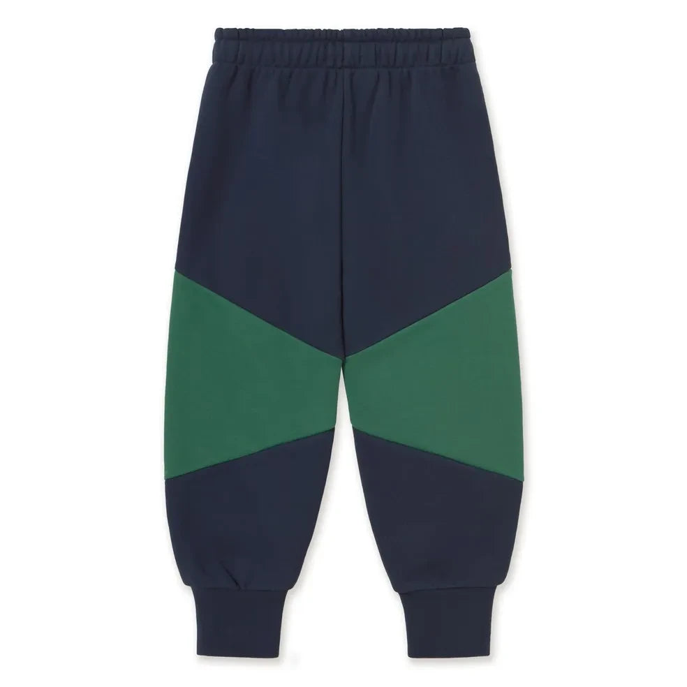 Tinycottons - Pantalones deportivos de algodón orgánico con bloques de color | Azul marino