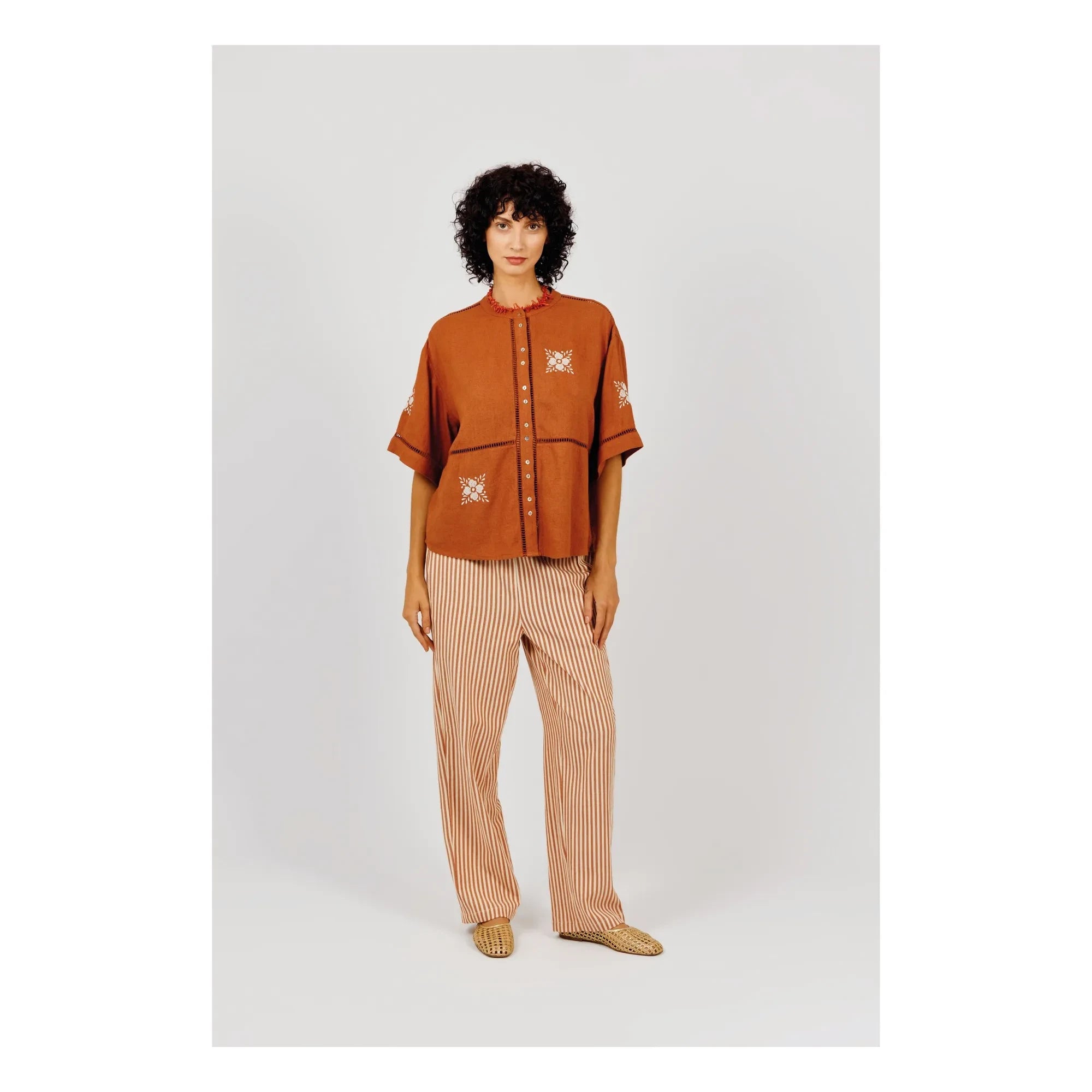 a.p - Pantalones Rayas Transat | Marrón