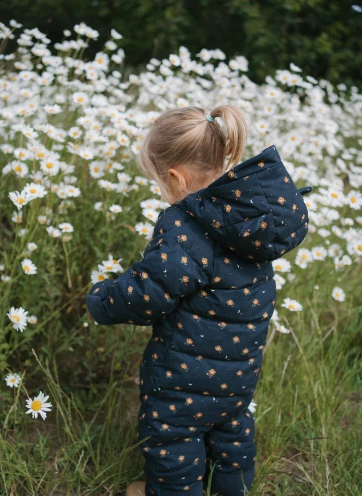 Töastie - Chaqueta Nube Impermeable con Diseño Floral | Azul Oscuro