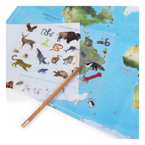 Moulin Roty - Mapa del mundo con pegatinas