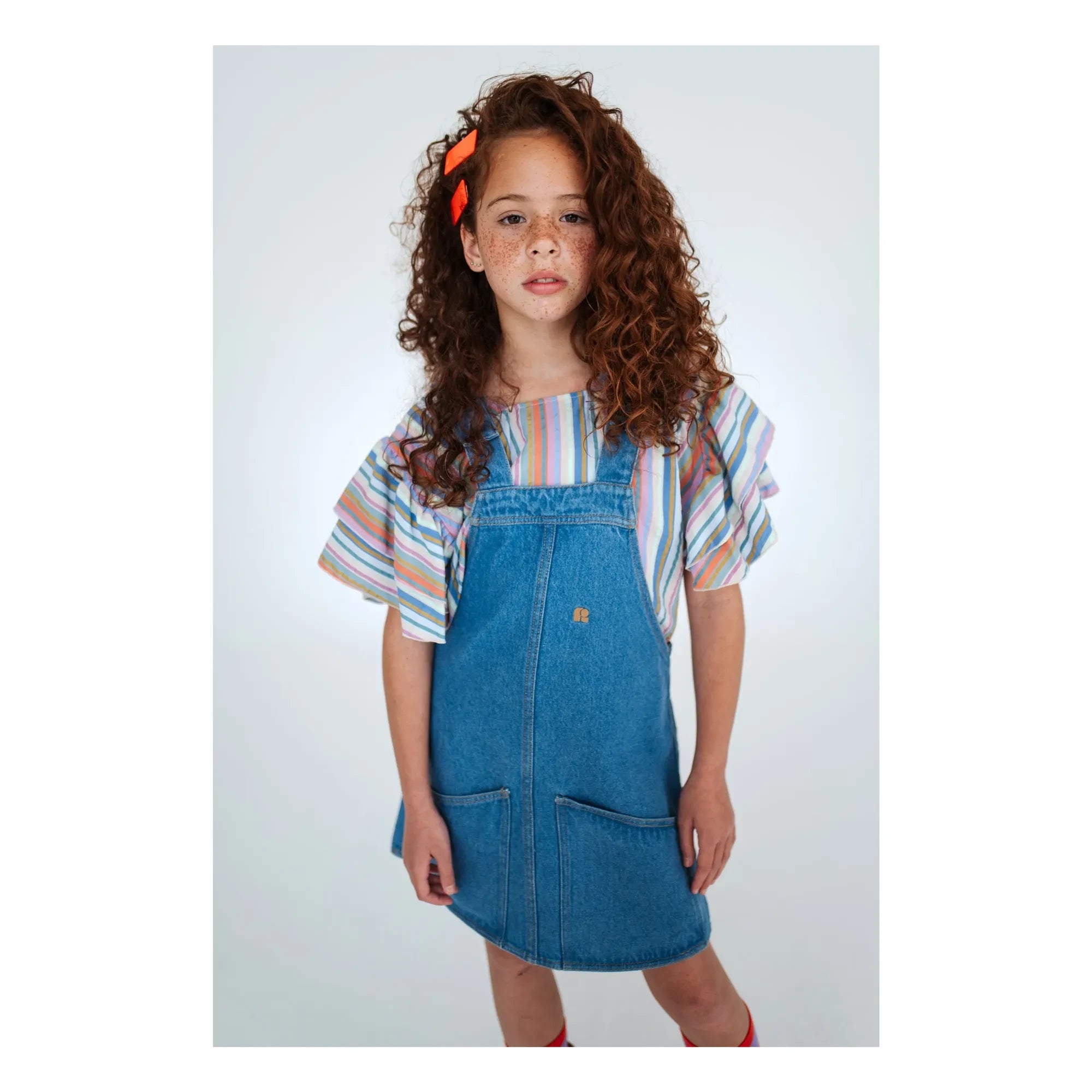 Repose AMS - Vestido Salopette de Algodón Orgánico | Azul denim
