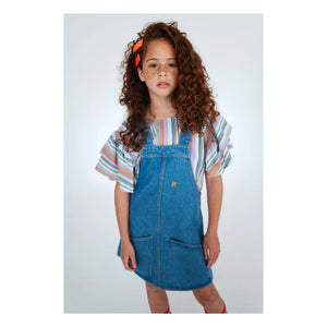 Repose AMS - Vestido Salopette de Algodón Orgánico | Azul denim