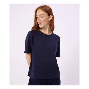 Petit Bateau - Pijama líquido azul marino