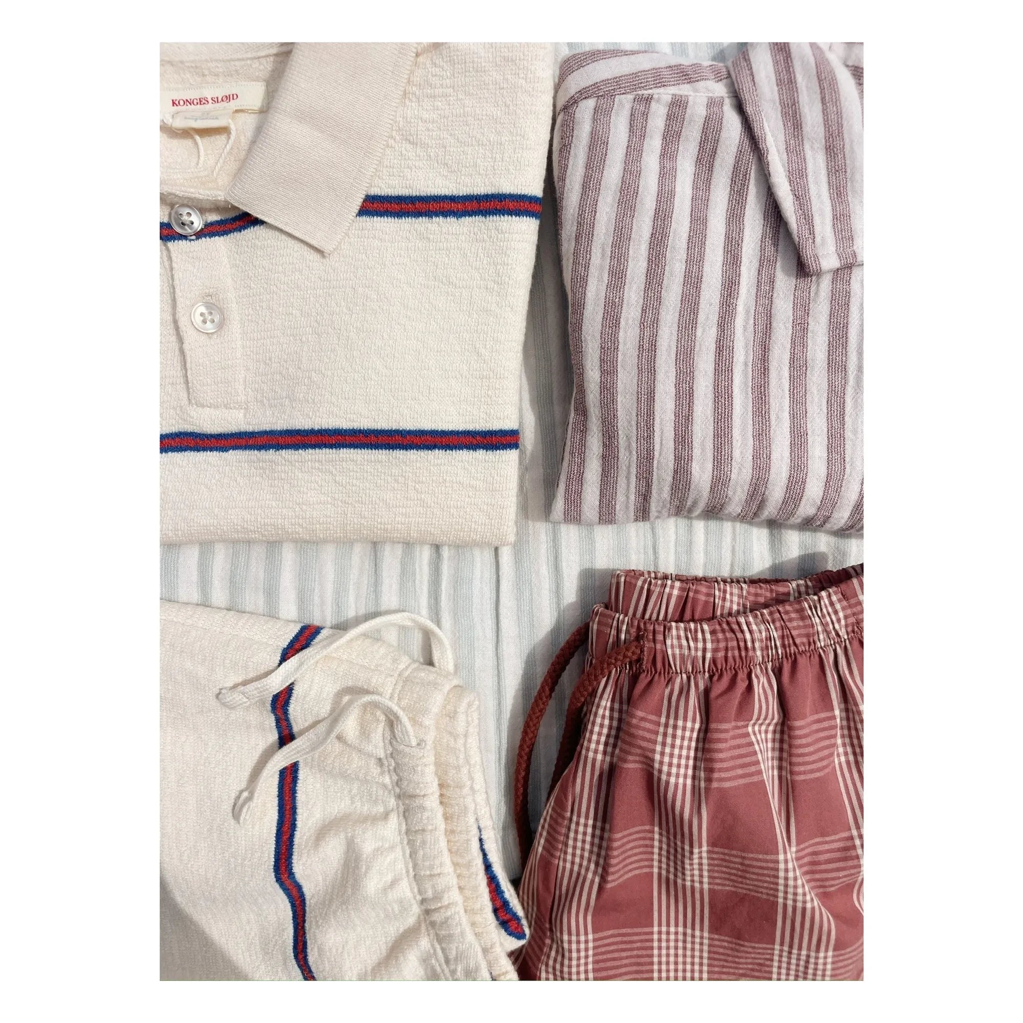 Konges Sløjd - Camisa de algodón orgánico a rayas Ely | Rojo
