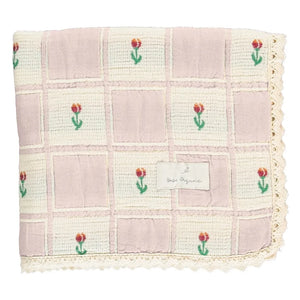 Bebe Organic - Bella Fleurie Organik Pamuk Battaniye | Pembe