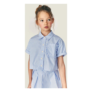 Mipounet - Camisa corta de rayas Sia | Azul claro