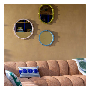 &Klevering - Espejo redondo Chunk | Azul