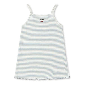 Konges Sløjd - Vestido de algodón orgánico a rayas con textura | Azul