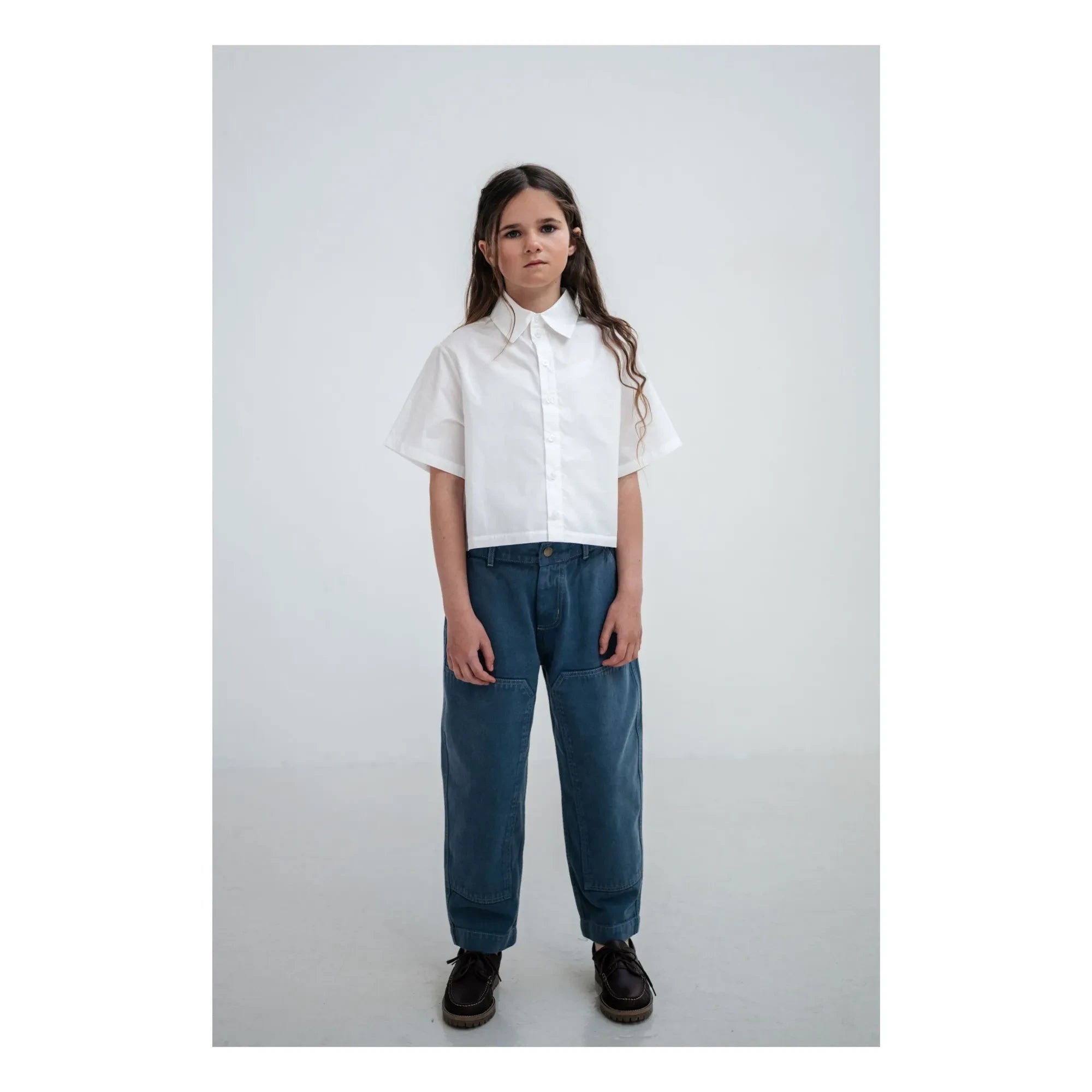 Repose AMS - Pantalón vaquero de algodón orgánico Barrel Workwear | Azul