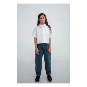 Repose AMS - Pantalón vaquero de algodón orgánico Barrel Workwear | Azul
