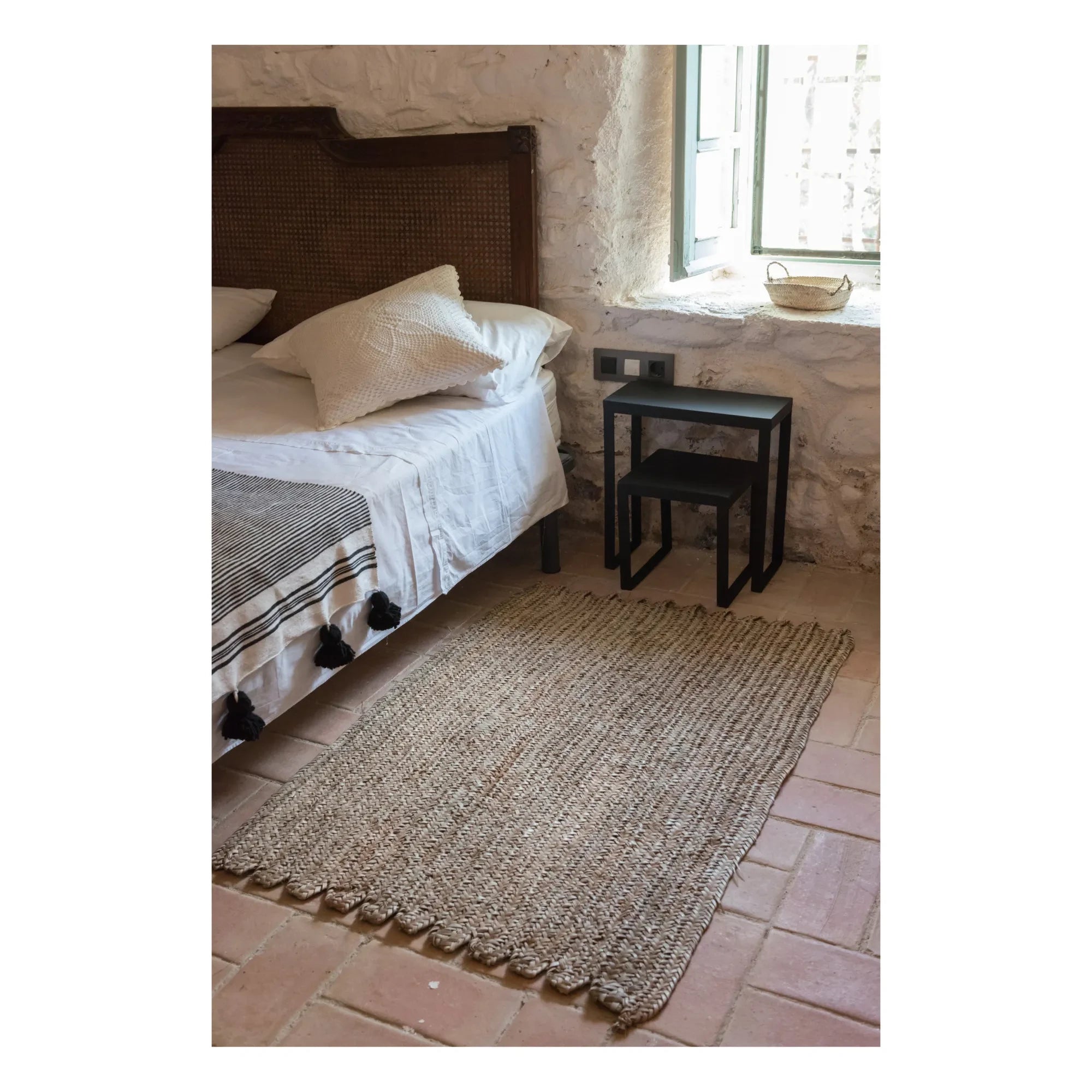 Cosydar - Alfombra rectangular de hoja de palma - 120 x 80 cm