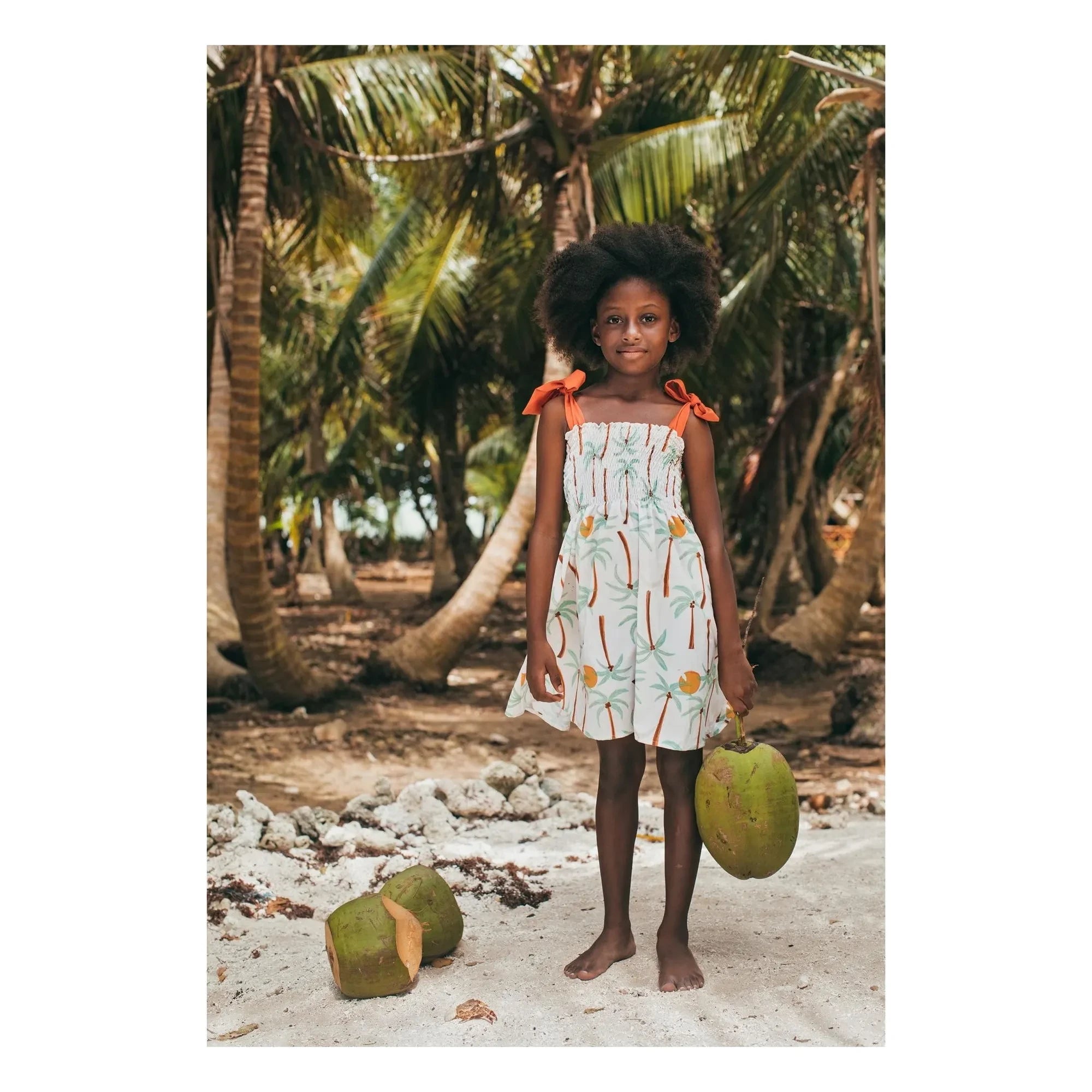 Pepita & Me - Vestido Waffle Palm | Marfil