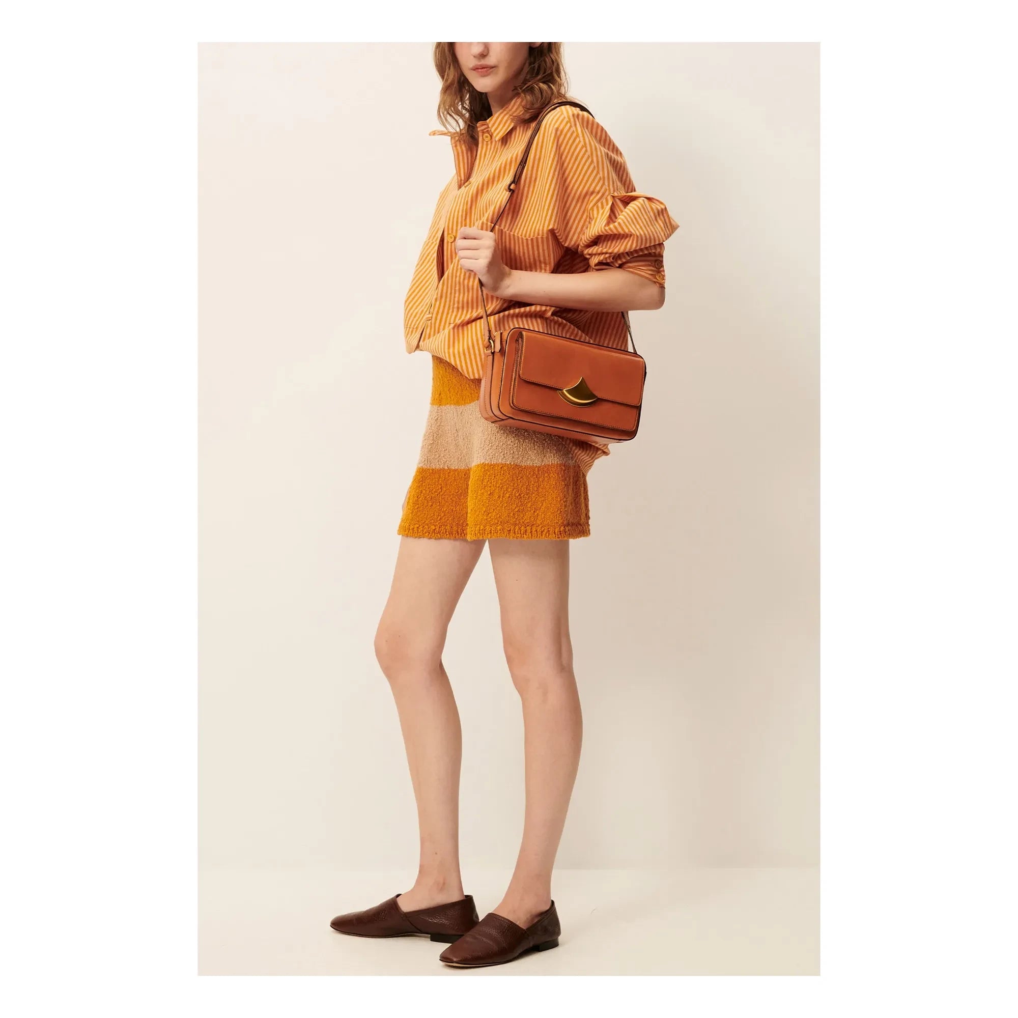 Sessùn - Vestido a Rayas de Algodón Fontella | Naranja