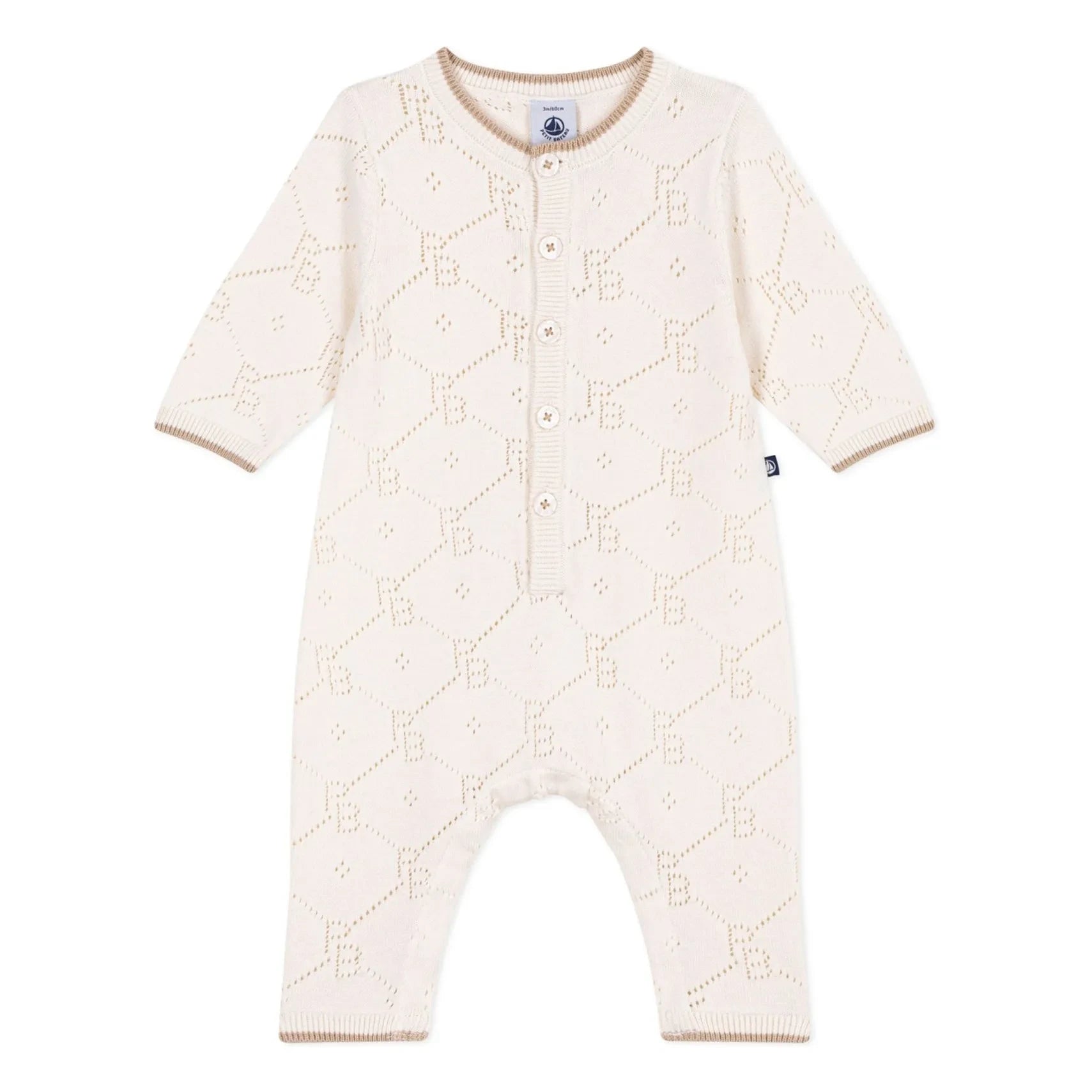 Petit Bateau - Mono calado PB de algodón orgánico | Crudo