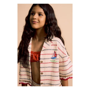 Maison Mangostan - Camisa de Malla de Rayas | Crudo