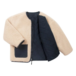 Gosoaky - Chaqueta sherpa de doble cara Leona dormida | Beige