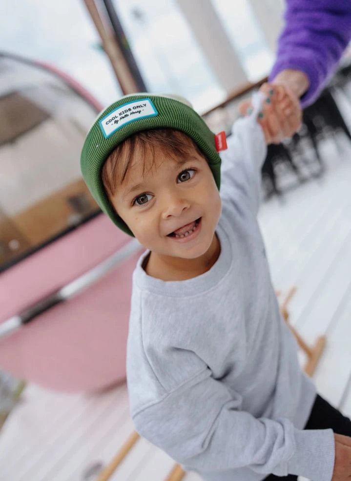 Hello Hossy - Gorro de bloque de color urbano de algodón orgánico | Verde