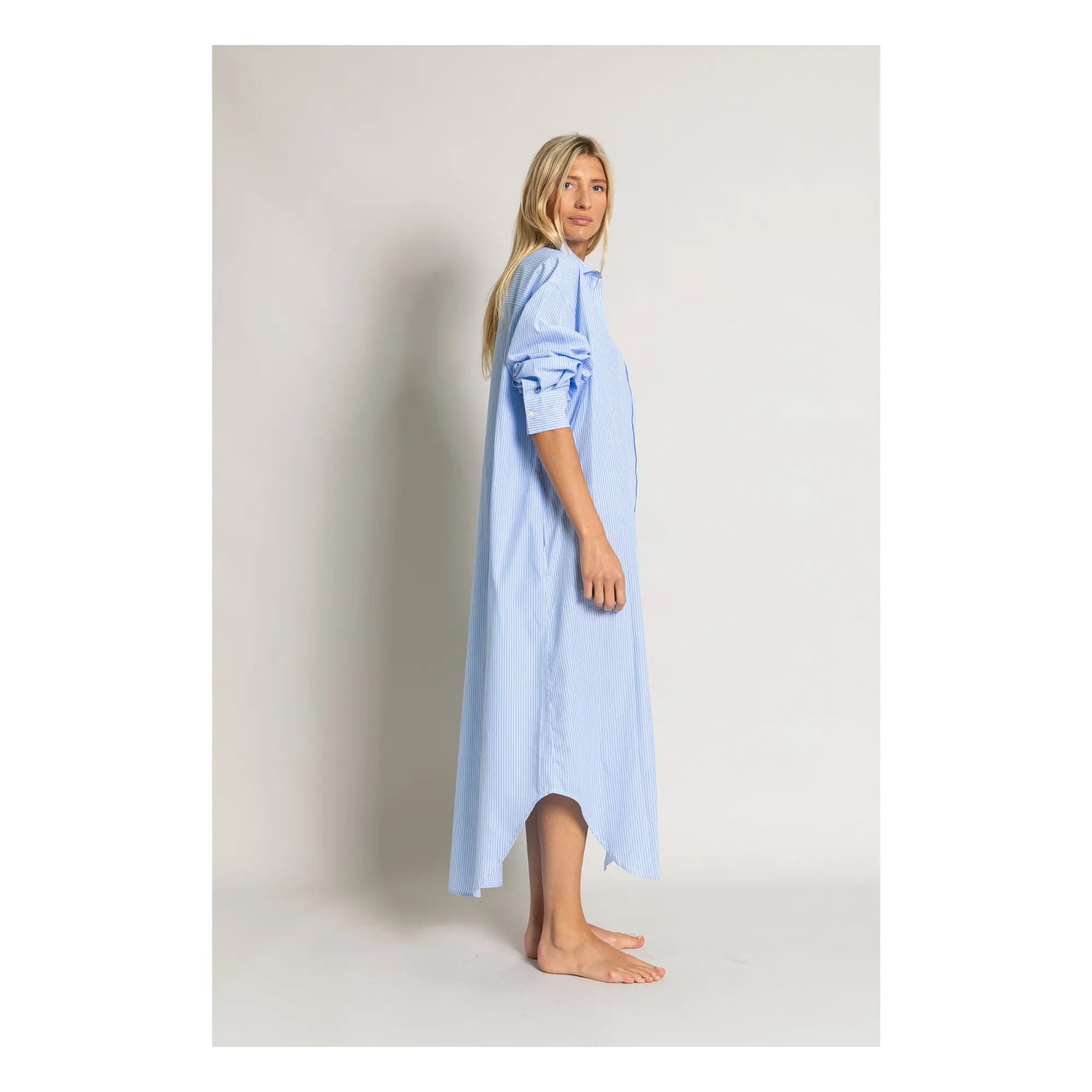 Smallable Mujer - Vestido camisa de rayas Melissa | Azul claro