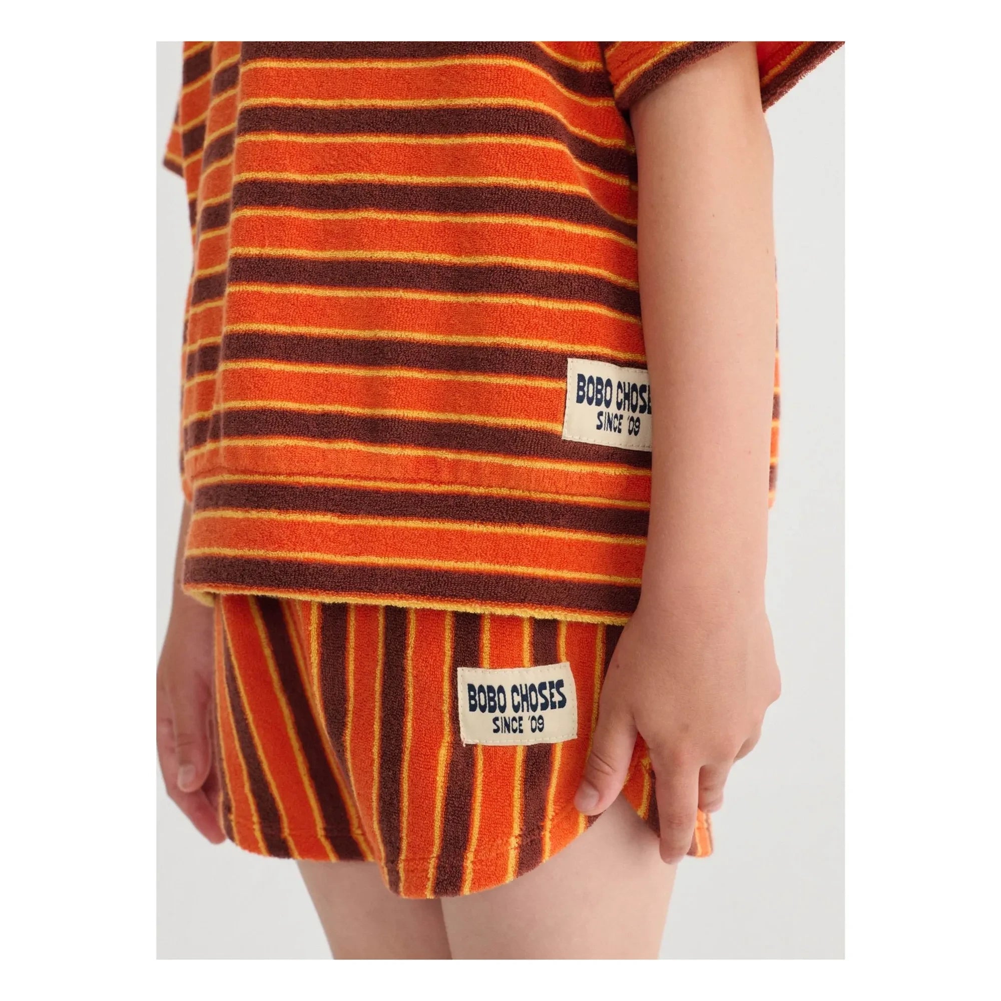 Bobo Choses - Shorts de toalla a rayas | Naranja