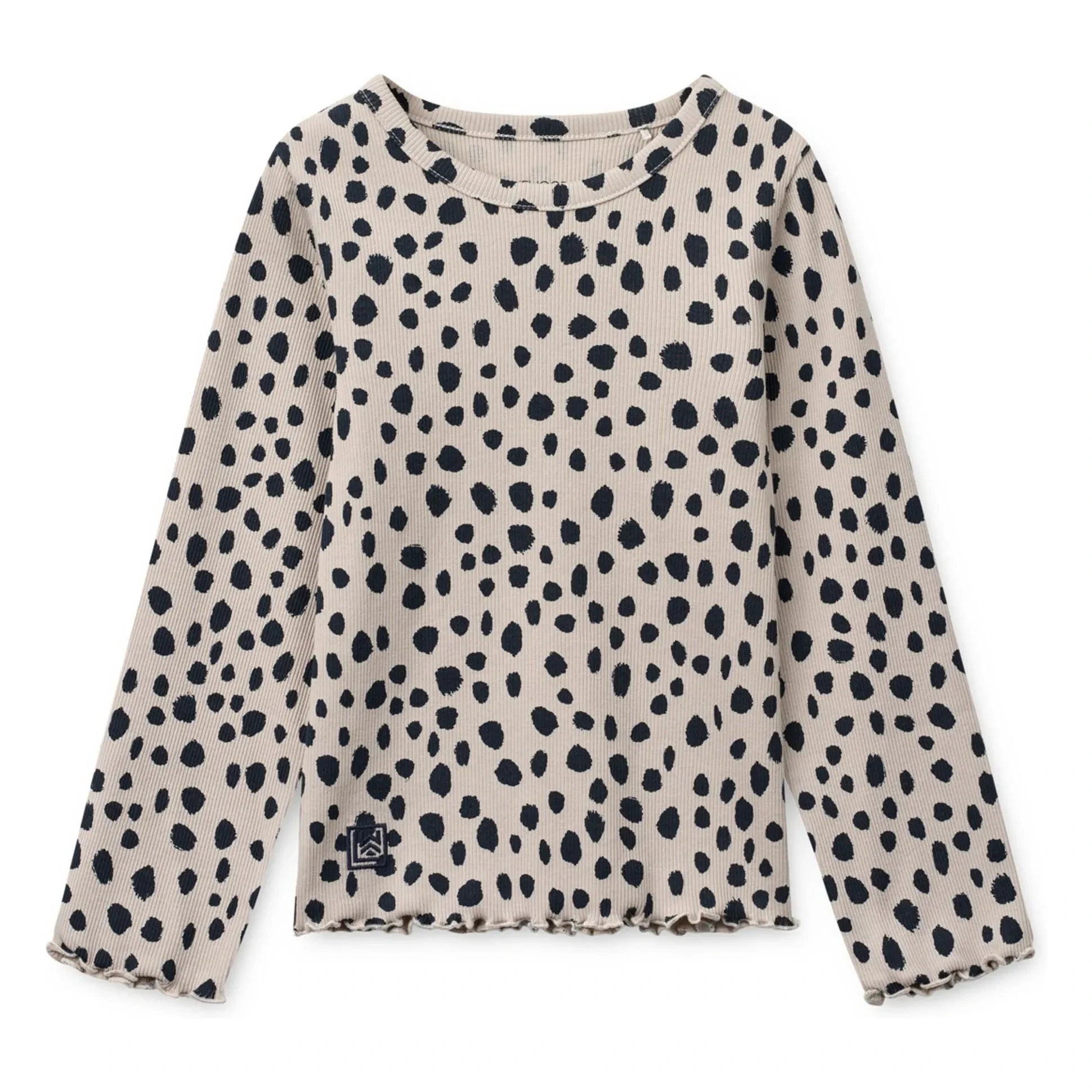 Liewood - Camiseta de canalé de algodón orgánico Nieve Leopard | Avena