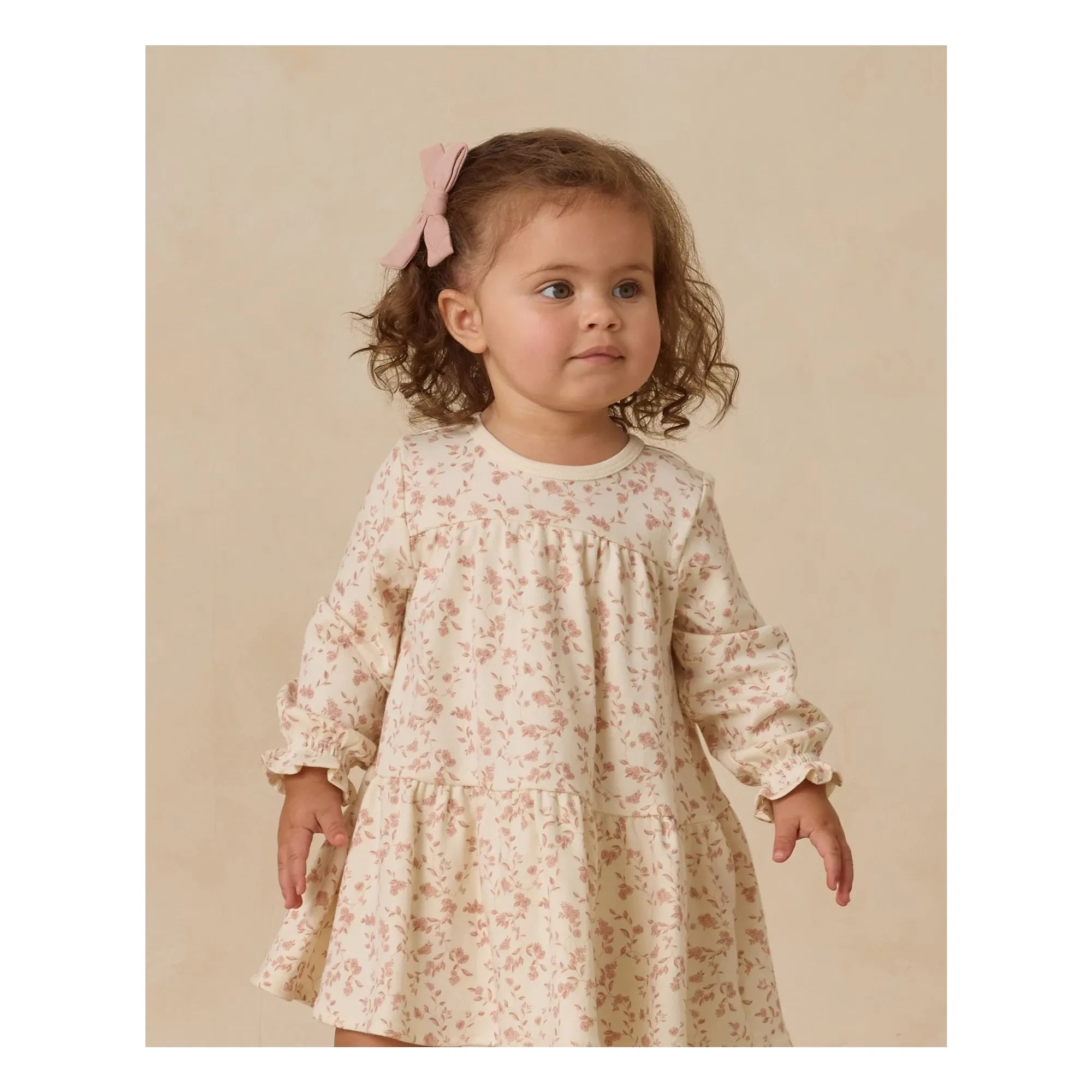 Quincy Mae - Vestido orgánico de algodón con flores | Marfil