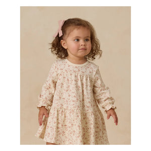 Quincy Mae - Vestido orgánico de algodón con flores | Marfil