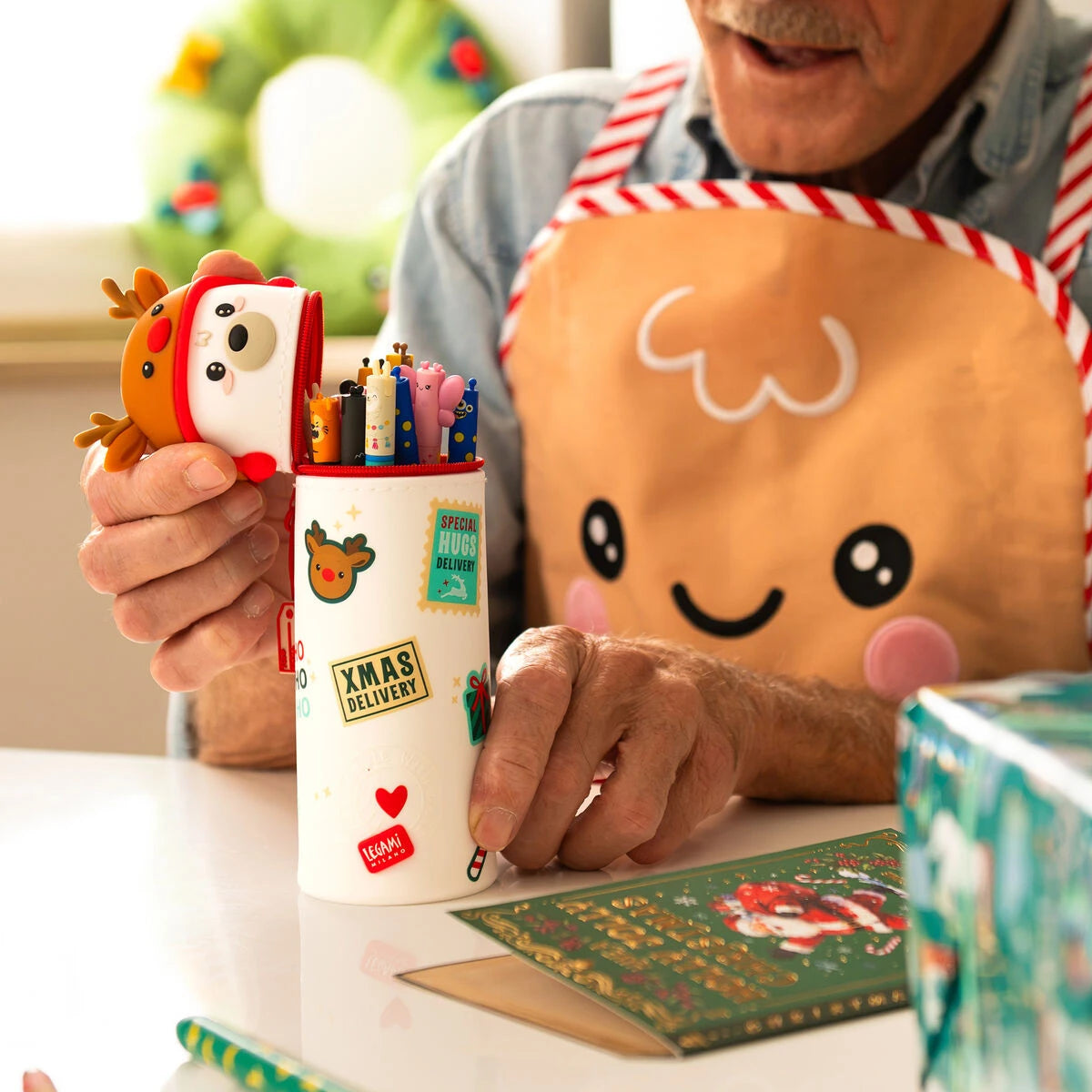 Legami - Estuche de silicona 2 en 1 para Navidad oso polar - Kawaii